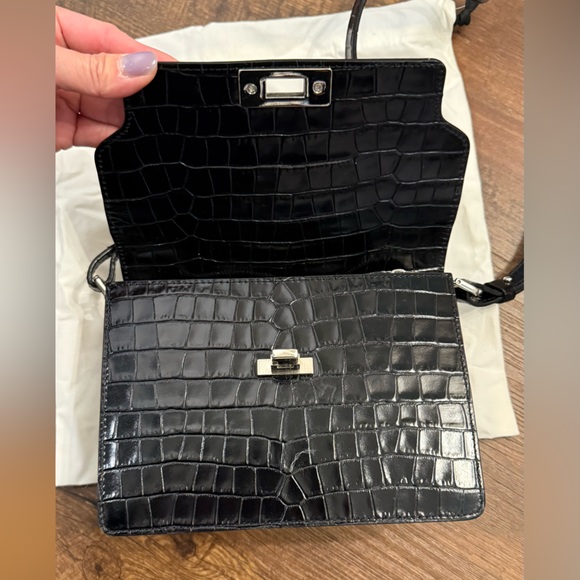 Margesherwood Leather Croc-Embossed Bag in Black - Picture 4 of 12